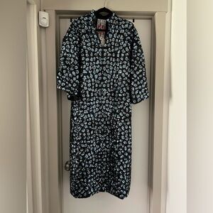 LA VIE Style House blue leopard sequin caftan maxi dress